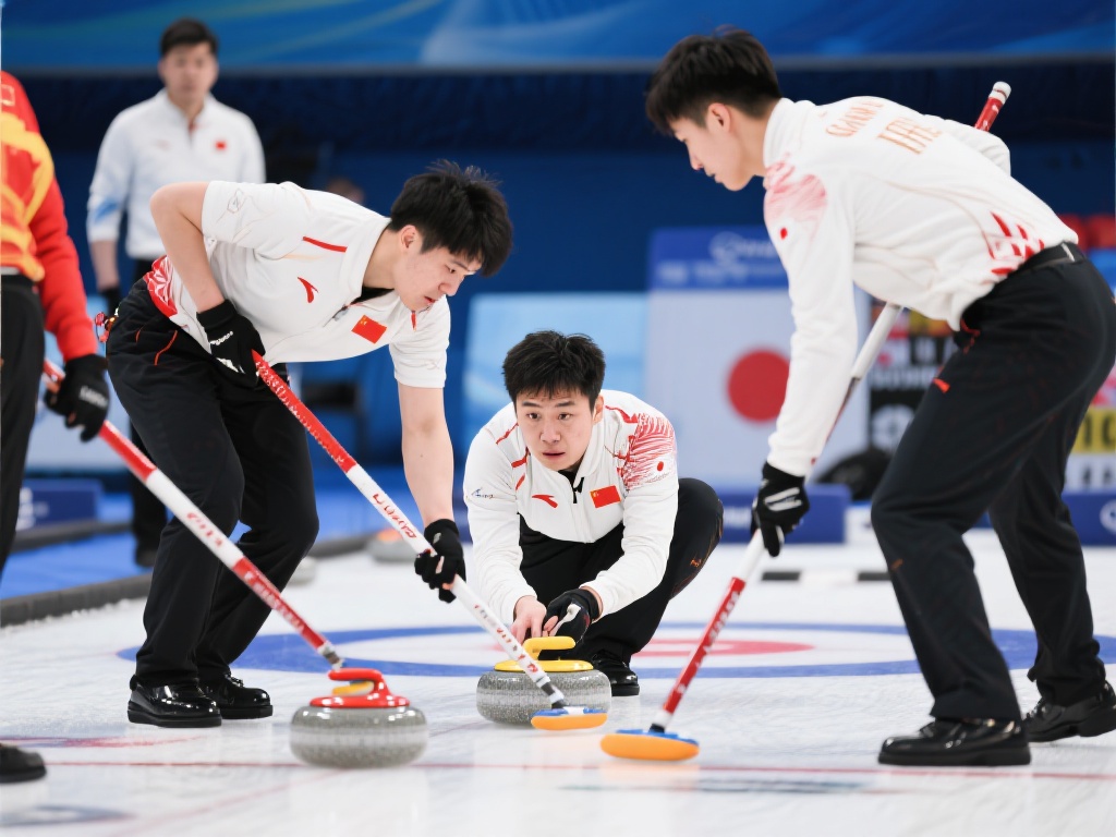 “中国男子冰壶队遗憾败北日本队夺胜” 近期,在国际冰壶赛事中,中国男子冰壶队与